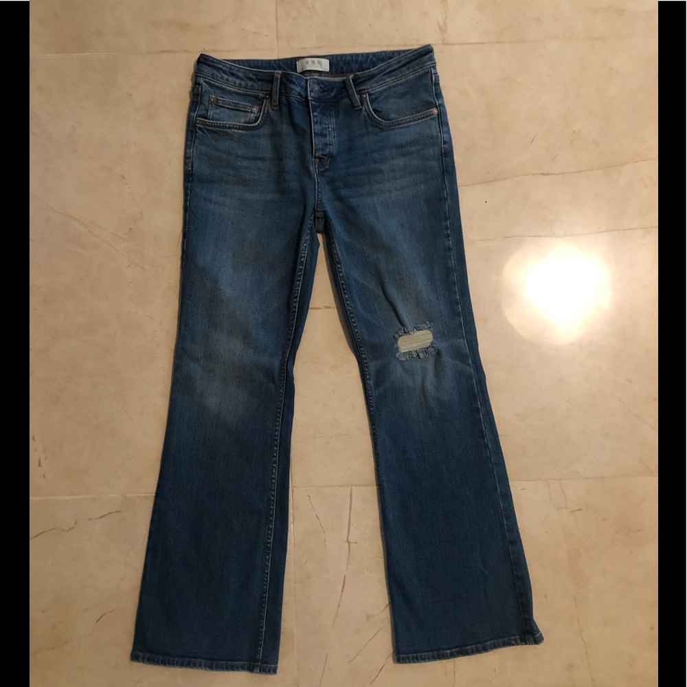 Free People Distressed Bootcut Jeans